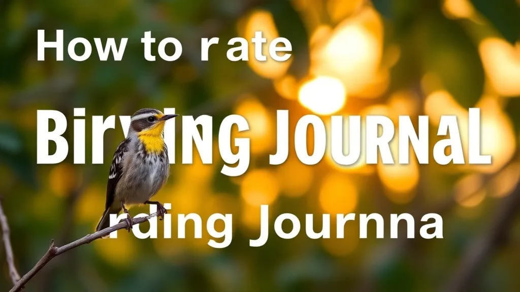 How to Create a Backyard Birding Journal for Recording Sightings
